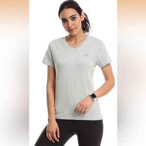 Cleocotton Women’s V Neck Short Sleeve T-Shirt | Classic-Fit Cotton blend- M